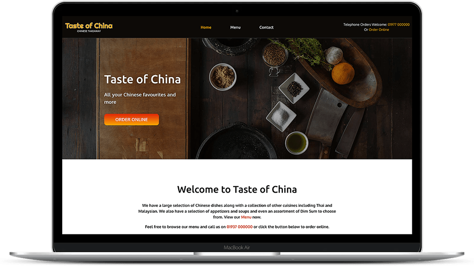 taste of China screenshot on MacBook